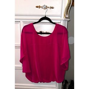 Vintage 2012 Magenta Pink, Boho, Flowy, Whimsical Top bu Express, Size Small